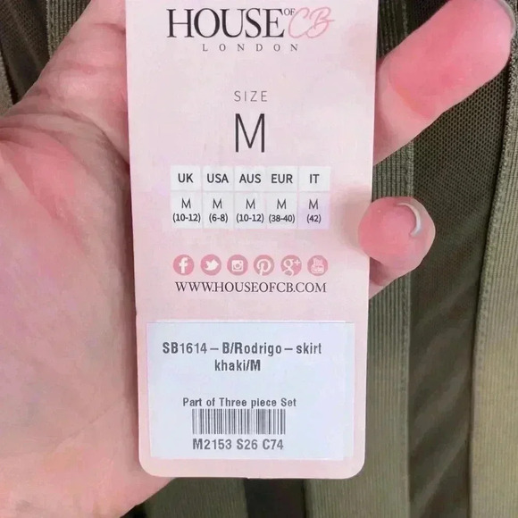 House of CB Olive Khaki Bandage Pencil Skirt - Picture 9 of 9